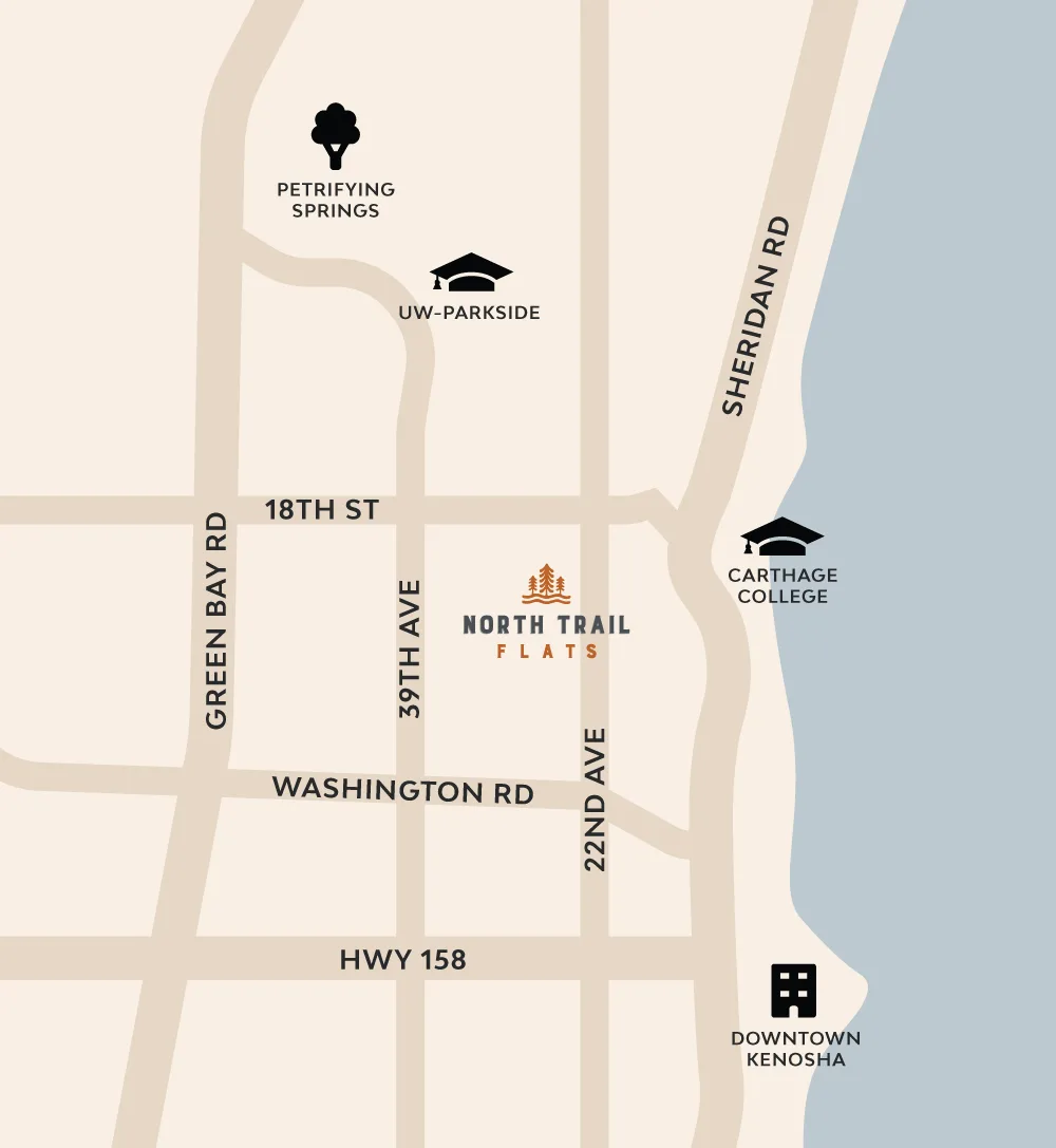 North Trail Flats Kenosha Map